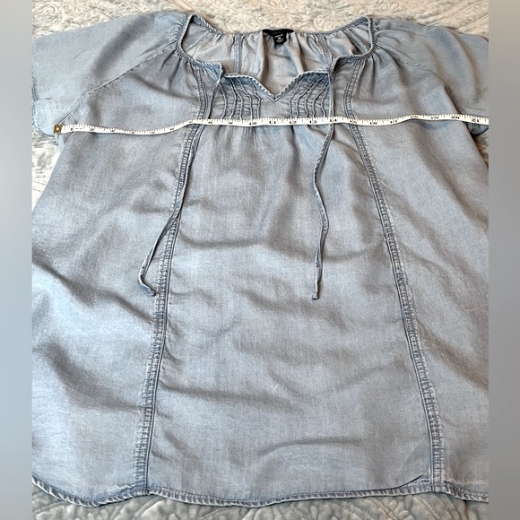 Intro Women’s Chambray Blouse Size 1X - Picture 6 of 9